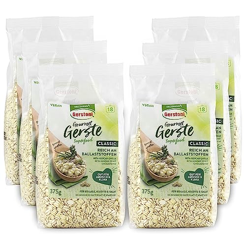 Gerstoni Gourmet Gerste Classic (6x375g), mild-nussig, POWERFOOD aus regionalem Anbau, BETA-GLUCAN-Quelle von Gerstoni