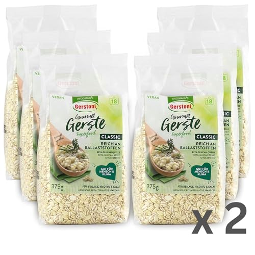 Gerstoni Gourmet Gerste Classic (12x375g), mild-nussig, POWERFOOD aus regionalem Anbau, BETA-GLUCAN-Quelle von Gerstoni