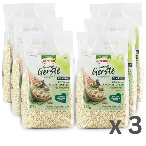 Gerstoni Gourmet Gerste Classic 18 x 375g, mild-nussig, POWERFOOD aus regionalem Anbau, BETA-GLUCAN-Quelle von Gerstoni