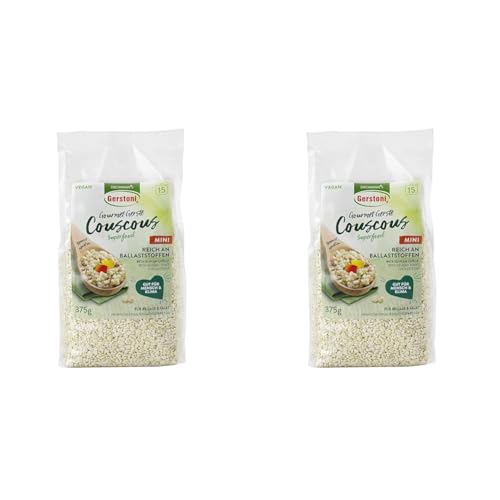 Gerstoni Gourmet Gerste Couscous 375g, mild-nussig, Frei von Weizen, POWERFOOD aus regionalem Anbau, BETA-GLUCAN-Quelle (Packung mit 2) von Gerstoni