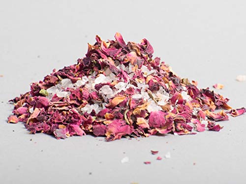 Rosenblüten-Salz | 100g | Rosensalz | Blütensalz | grobes Steinsalz mit Rosenblüten | Naturkristallsalz | Kristall Salz | Rosenblütensalz | Gerüche-Küche | von Gerüche-Küche