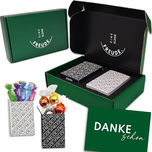 EINE KLEINE FREUDE. | Einzigartige „DANKESCHÖN“ Geschenkbox mit feinsten Schokolade Pralinen & Grußkarte zum Danke sagen von Geschenkbox - 24