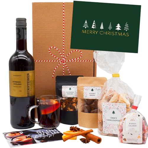 Geschenkset „Glühwein Freude“ | Geschenkkorb mit Winzer Wein, Glüh-Gewürzen, Vanillekipferl & Schokolade | DIY Geschenk Set zu Weihnachten von Geschenkbox - 24