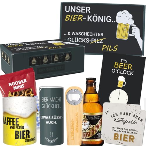 Geschenkset "Bier König" | Geschenk für Männer mit Pils, Lindt Schokolade, Tasse uvm. | Geschenkbox für Papa & Bierliebhaber von Geschenkbox - 24