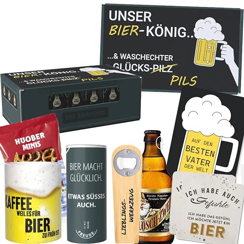 Geschenkset "Bier König" zum Vatertag | Geschenk für Papa mit Pils, Lindt Schokolade, Tasse uvm. | Vatertagsgeschenk für Bierliebhaber von Geschenkbox - 24