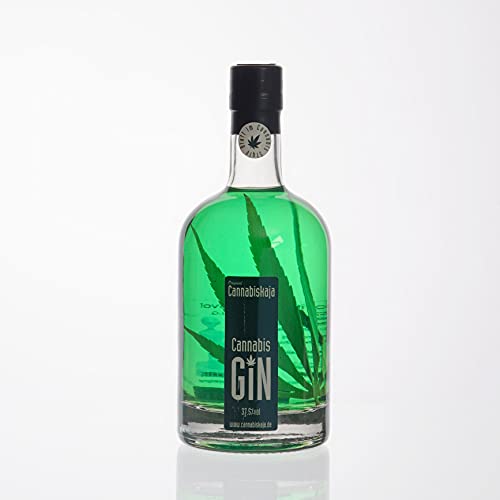 Cannabiskaja Gin mit Blatt in Cannabis Style 37,5% vol. 0,5 Liter von Geschenkbox