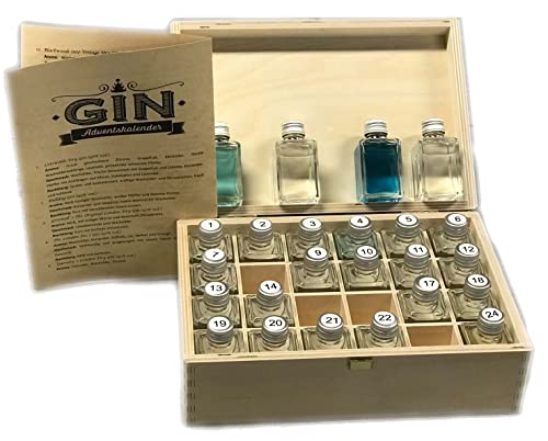 GIN Adventskalender 24x30ml "EXCLUSIVE" GIN aus aller Welt von Geschenkbox