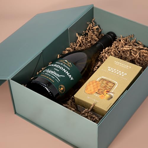 Weinbox Frankreich mit Bio Honig Senf Cracker - Premium Geschenkset mit Chardonnay von Anne de Joyeuse, Perfekt für Weinliebhaber und besondere Anlässe von Geschenkbox