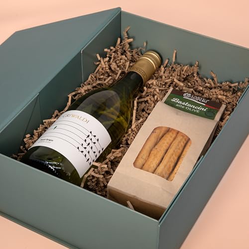 Weinbox Italien mit Bio Grissini - Premium Geschenkset mit Pinot Grigio von Griwaldi aus Venetien, Perfekt für Weinliebhaber und besondere Anlässe von Geschenkbox