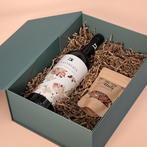 Weinbox Spanien mit Bio Walnüssen - Premium Geschenkset mit Garnacha Weißwein von La Sastreria, Perfekt für Weinliebhaber und besondere Anlässe von Geschenkbox