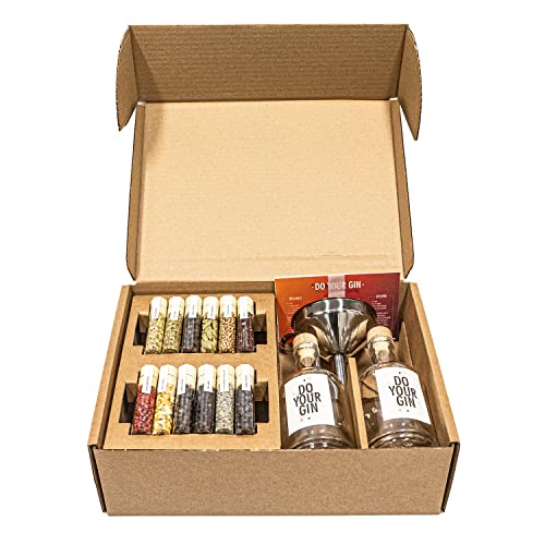 Geschenke 24 Do your - Rum | Whisky | Gin | Vodka | DIY Infusion Set | personalisiert mit Wunschnamen | Männergeschenk | Botanicals | Cocktails (Gin Save Water + Name) von Geschenke 24