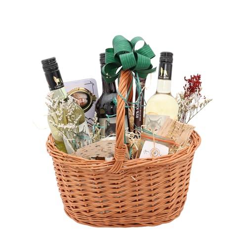 Weinkorb - Die großen Wölfe | Geschenkkorb mit edlen Weinen und Delikatessen | Perfektes Präesnt für Weinfreunde und Genießer von Geschenkkorb-Laden.de