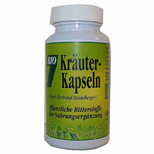 GESUND & Leben | Neues Design | doc nature's BIO 7 Kräuter Kapseln 100 Stück | nach Bertrand Heidelbergers Originalrezeptur | pflanzliche Bitterstoffe in Rohkostqualität - vegan von Gesund & Leben