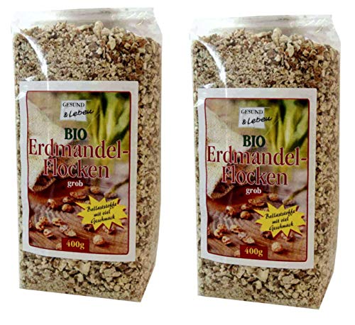 Gesund & Leben BIO-Erdmandel-Flocken, grob, 2 Pack à 400 g = 800 g von Gesund & Leben