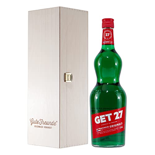 Get 27 Pfefferminz Likör mit Geschenk-Holzkiste von Get 27