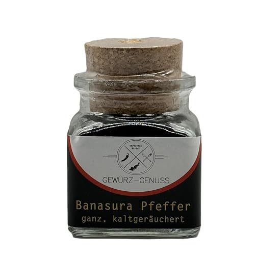 Ganz Banasura Pfeffer, 45g - by Gewürz-Genuss | Glutenfreier, vegetarischer Pfeffer aus Indien mit fruchtig-rauchiger Note für Grillsteaks, Saucen & mehr von Gewürz-Genuss