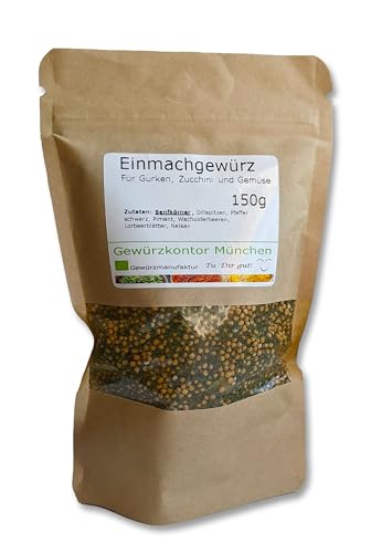 Einmachgewürz für Gurken, Zucchini und Gemüse 150g – Natürlich & Authentisch – Hochwertige Zutaten – Einfache Anwendung – Vielseitig Einsetzbar Gewürzkontor München von Gewürzkontor München Tu´ Dir gut!