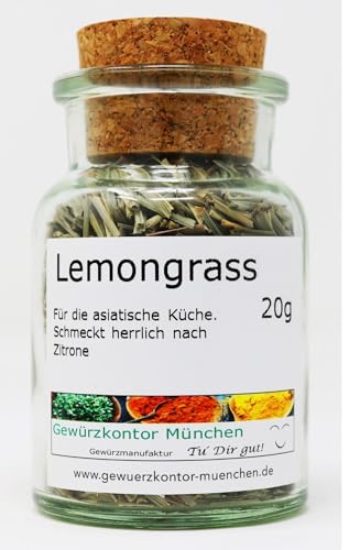 Lemongrass, Zitronengras getrocknet 20g Glas Gewürzkontor München von Gewürzkontor München Tu´ Dir gut!