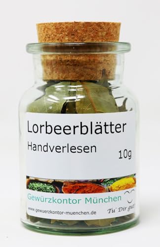 Lorbeerblätter ganz handverlesen 10g im Glas Gewürzkontor München von Gewürzkontor München Tu´ Dir gut!