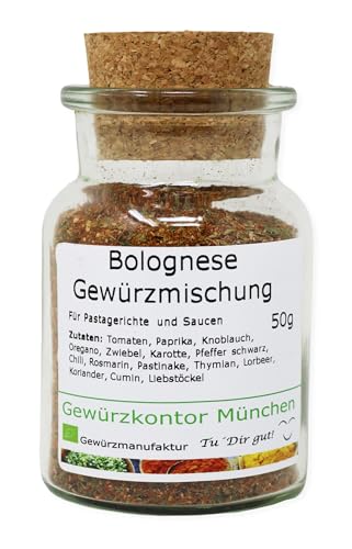 Spaghetti Bolognese Gewürzmischung 50g Glas Gewürzkontor München von Gewürzkontor München Tu´ Dir gut!