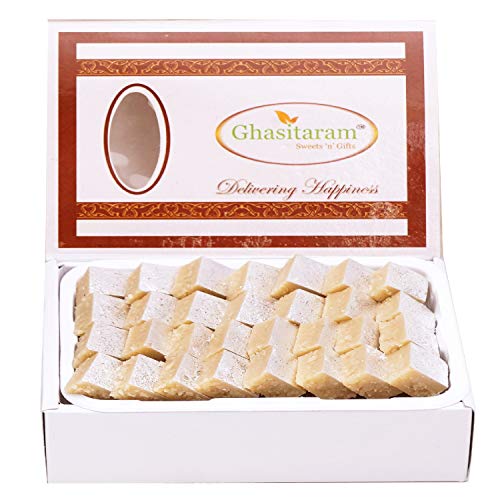 Ghasitaram Gift Holi Sweets, Holi Gifts, Holi Hamper Mini Kaju Katli 400 GMS |Gift for Diwali,Holi,Rakhi,Valentine,Christmas,Birthday,Anniversary,Her,Him| von Ghasitaram Gifts