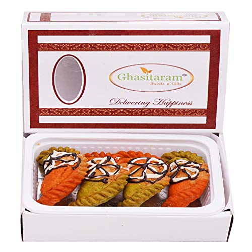 Ghasitaram Gift Holi Sweets, Holi Gifts, Holi Hamper Tirangi Gujiya 200 GMS |Gift for Diwali,Holi,Rakhi,Valentine,Christmas,Birthday,Anniversary,Her,Him| von Ghasitaram Gifts