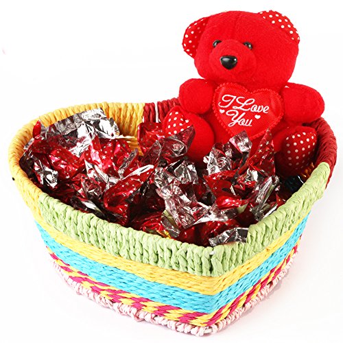 Ghasitaram Gifts Chocolate - Heart Basket with Teddy and Chocolates von Ghasitaram Gifts