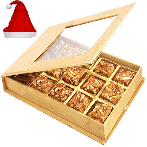 Ghasitaram Gifts Christmas Gifts - Golden Leather Finish 15 pcs Roasted Almond Bites Box von Ghasitaram Gifts