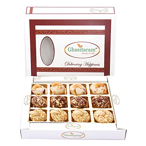 Ghasitaram Gifts Diwali Gifts Assorted Roasted Laddoos in White Box von Ghasitaram Gifts