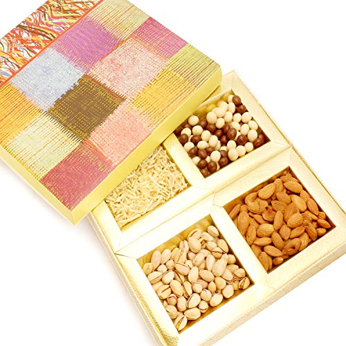 Ghasitaram Gifts Diwali Gifts Diwali Dryfruit - Colurful Hamper Box with Almonds, Pistachios, Namkeen and Nutties 400 GMS von Ghasitaram Gifts