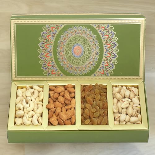 Ghasitaram Gifts Diwali Gifts Long Fusion 4 Part Dryfruit Box von Ghasitaram Gifts