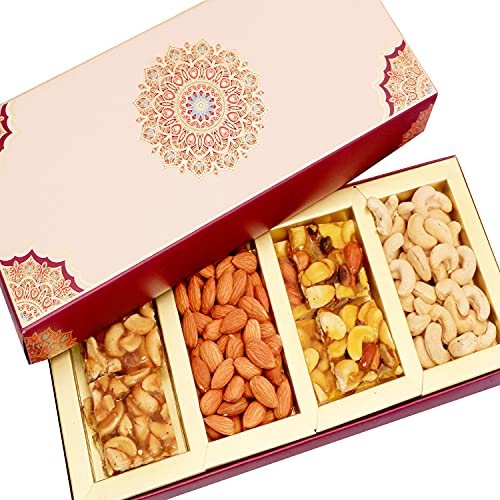 Ghasitaram Gifts Diwali Gifts Long Fusion Cashews,Almonds, Dry Fruit Chikki box Hamper von Ghasitaram Gifts