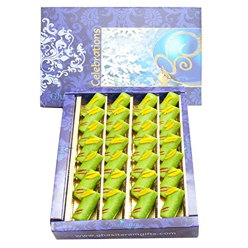 Ghasitaram Gifts Indian Sweets - KAJU Pista ROLL (800 GMS) von Ghasitaram Gifts