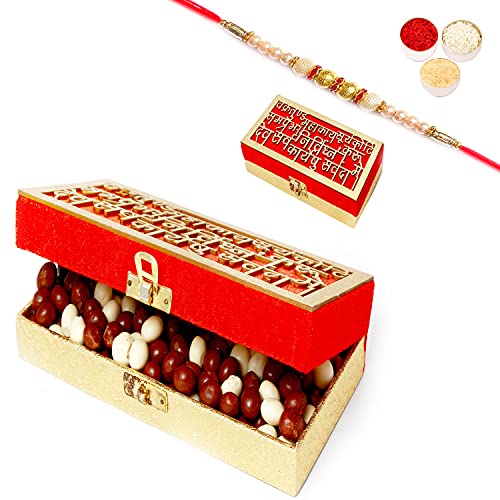 Ghasitaram Gifts Rakhi Gifts for Brothers Rakhi Chocolate Wakrakund Nutties Box with Pearl Rakhi von Ghasitaram Gifts