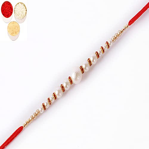 Ghasitaram Gifts Rakhi for Brother Rakhis Online -7736 Pearl Rakhi for My Brother von Ghasitaram Gifts