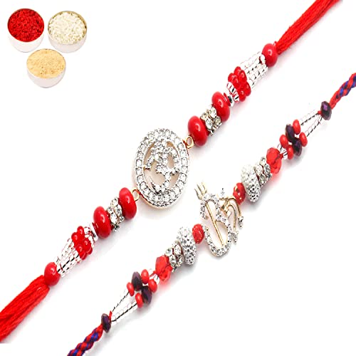 Ghasitaram Gifts Rakhi for Brother Rakhis Online - Set of 2 Chants of Om and Blessings of The Highest Aura Premium Rakhis von Ghasitaram Gifts