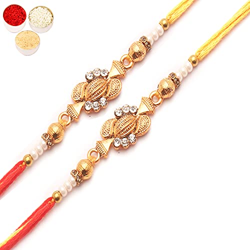 Ghasitaram Gifts Rakhi for Brother Rakhis Online -Set of 2 RW-12 Diamond Rakhi von Ghasitaram Gifts