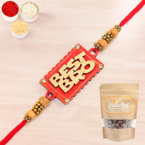 Ghasitaram Gifts Rakhis for Brother Kids Rakhi - CU0003- Best Bro Rakhi with Chocolate Coated Almonds 200 GMS von Ghasitaram Gifts