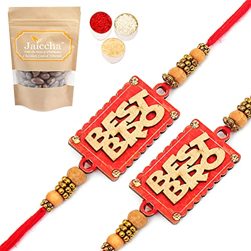 Ghasitaram Gifts Rakhis for Brother Kids Rakhi - CU0003- Set of 2 Best Bro Rakhi with Chocolate Coated Almonds 100 gms von Ghasitaram Gifts