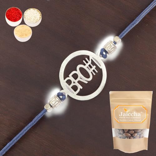 Ghasitaram Gifts Rakhis for Brother Kids Rakhi - MR-2 Metal Bro #1 Rakhi with Chocolate Coated Almonds 200 gms von Ghasitaram Gifts