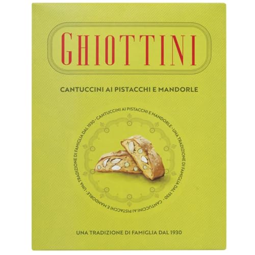 Ghiottini Cantuccini ai Pistacchi e Mandorle, Italiensches Gebäck mit Pistazien, aus der Toskana, 200 G von Ghiottini