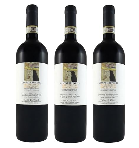 3x 0,75l - 2017er - Gianni Brunelli - Brunello di Montalcino D.O.C.G. - Toscana - Italien - Rotwein trocken von Gianni Brunelli