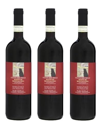 3x 0,75l - 2019er - Gianni Brunelli - Rosso di Montalcino D.O.P. - Toscana - Italien - Rotwein trocken von Gianni Brunelli