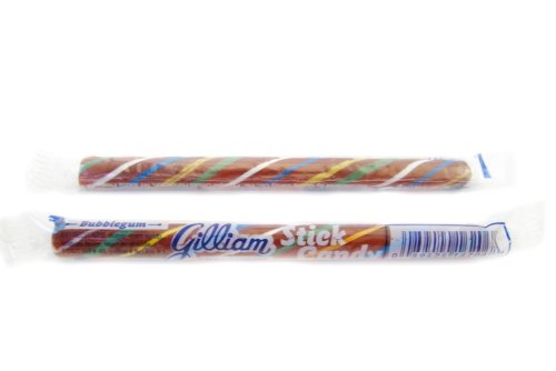 Bubblegum Old Fashioned Hard Candy Sticks: 80 Count Box (Individually Wrapped, Bulk) by Gilliam von Gilliam