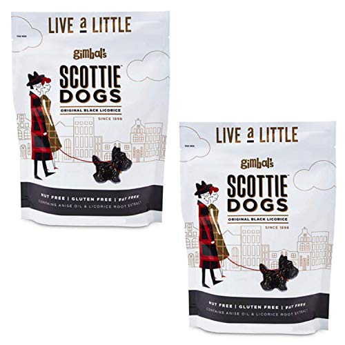 Gimbal's Scottie Dogs All Natural Black Lakritz – echte Süßholzwurzel und reine Anis – 170 ml wiederverschließbare Beutel (2) von Gimbal's Fine Candies