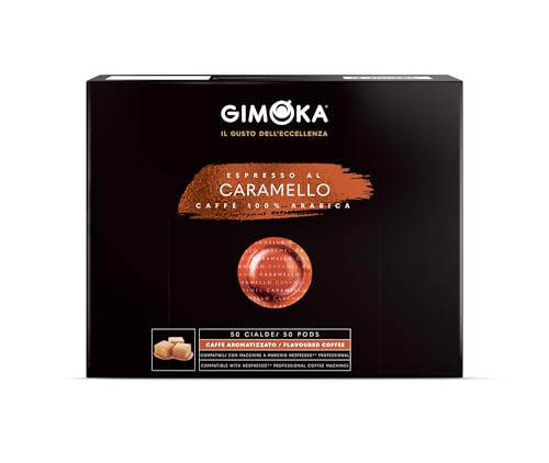 Gimoka Espresso Caramello 100% Arabica - Kaffee mit Karamellaroma - 50 Kapsel Kompatibel mit Nespresso Professional Zenius und Gemini - Intensität 8 - Made In Italy von Gimoka