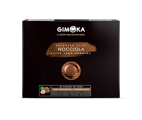 Gimoka Espresso Nocciola 100% Arabica - Kaffee mit Haselnussaroma - 50 Kapsel Kompatibel mit Nespresso Professional Zenius und Gemini - Intensität 8 - Made In Italy von Gimoka