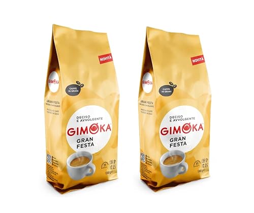 Gimoka - Ganze Kaffeebohnen - 2 Kg - Mischung GRAN FESTA - Intensität 11 - Made In Italy - 2 Packungen À 1 Kg von Gimoka