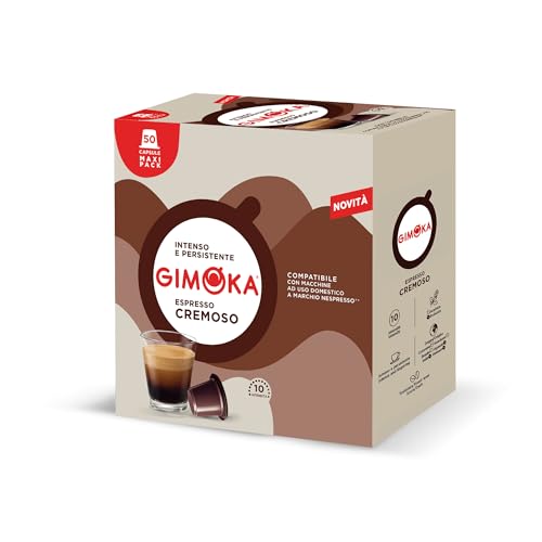 Gimoka Kaffeekapseln Espresso Cremoso, Intensität 10/13-50 Kapsel aus Plastik - Kompatibel mit Nespresso* Haushalts-Espressomaschinen - Hergestellt in Italien von Gimoka