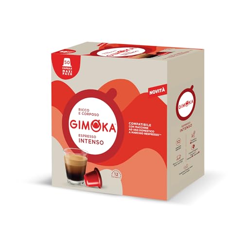 Gimoka Kaffeekapseln Espresso Intenso, Intensität 12/13-50 Kapsel aus Plastik - Kompatibel mit Nespresso* Haushalts-Espressomaschinen - Hergestellt in Italien von Gimoka